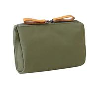 Modische farbige Kosmetiktasche, auslaufsicher, tragbare Make-up-Tasche mit Innenfächern, stabile Nylon-Materialien, kleiner Nylon-Make-up-Etui, armee-grün, Einheitsgröße