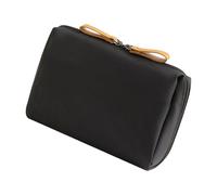 Modische farbige Kosmetiktasche, auslaufsicher, tragbare Make-up-Tasche mit Innenfächern, stabile Nylon-Materialien, kleiner Nylon-Make-up-Etui, Hellschwarz, Einheitsgröße