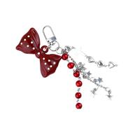 Modische Herzschleife, Ring, Perlen, elegant, Geldbörse, Dekoration, Geldbörse, Geldbörse, Dekoration, Schlüsselanhänger aus Legierung für Frauen, フリーサイズ