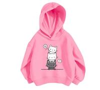Modische Hoodies & Sweatshirts - Kitty Kätzchen Hoodie für Mädchen Kapuzenpullover Pullover mit Kapuze Sweatshirt T-Shirt Niedliche Langarmshirts Oberteile (X-30-Hellrosa, 9-10 Years)