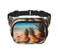 Modische Hüfttasche mit Ananas-Hausschuhen, Unisex, Kuriertasche, modische Reise-Hüfttasche, Schwarz, Einheitsgröße