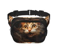 Modische Hüfttasche mit Aquarell-Katzenkopf-Druck, Unisex, Kuriertasche, modische Reise-Hüfttasche