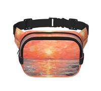 Modische Hüfttasche mit Aquarell-Sonnenuntergang-Druck, Unisex, Kuriertasche, modische Reise-Hüfttasche
