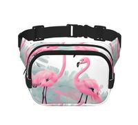 Modische Hüfttasche mit Flamingo-Muster, Unisex, Reise-Sporttasche, Schwarz, Einheitsgröße