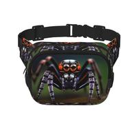 Modische Hüfttasche mit tropischem Regenwald-Spinnen-Motiv, Unisex, Reise-Sport-Kuriertasche, Schwarz, Einheitsgröße