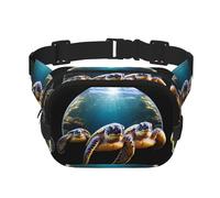 Modische Hüfttasche mit tropischem Schildkrötenmuster, Unisex, Reise-Sport-Kuriertasche