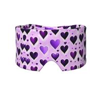 Modische kühlende Schlafmaske mit violettem Herzmuster, zum Schlafen in völliger Dunkelheit, weiche Schlafmaske, Geschenke für Männer und Frauen