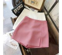 Modische, lässige, vielseitige, texturierte, weiche Stoff Highwaist Schlitz Grau Damen Shorts/Rock/Culotte/Hotpants, Frühling/Herbst
