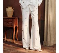 Modische minimalistische Luxus Damen Hose mit üppiger Verzierung und Glockenform, geeignet für Abendkleider und Festivals