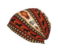 Modische Mütze mit Indianer-Motiv, weiche Schlafmütze, lässig, Strickmütze, Kopfbedeckung, Geschenk für Männer und Frauen, indisch-21, Einheitsgre