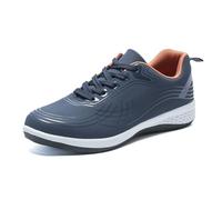 Modische orthopädische Herren-Sneaker, Schnürschuhe, Fußgewölbeunterstützung, Plateau-Sneaker, Leder-Sneaker, Schlupfschuhe, atmungsaktiv, leicht, orthopädische Wanderschuhe, blau, 39 1/3 EU