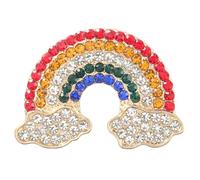 Modische Regenbogenbrosche aus Legierung als Dekoratives Kleidung | 1 Stück, Kreatives Design mit Schmucksteinen, Stilvolles Accessoire für Damenbekleidung und Besondere Anlässe