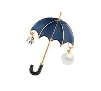 Modische Regenschirm Brosche aus Legierung mit Strass für Damen | Kreatives Schirm Motiv, Tropfenöl Optik, für Partys und Geburtstag, für Frauen und Mädchen