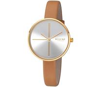 Modische REGENT Damen-Armbanduhr in Edelstahl IPG mit Lederarmband BA-486