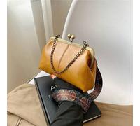 Modische, retro dunkelbefle Schultertasche, Umhängetasche mit Bohostil-Tragriemen, einfarbige Handtasche, Abendtasche, Clutch, perfekt für Business, R