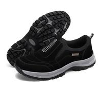Modische Slip-on Wanderschuhe Für Herren Leichte Orthopädische Slipper Mit Fußgewölbeunterstützung Outdoor Aktivitäten Spaziergänge Laufen Sneakers Atmungsaktiv Niedriger Bootsschuh ( Color : Black ,