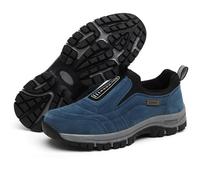 Modische Slip-on Wanderschuhe Für Herren Leichte Orthopädische Slipper Mit Fußgewölbeunterstützung Outdoor Aktivitäten Spaziergänge Laufen Sneakers Atmungsaktiv Niedriger Bootsschuh ( Color : Blue , S