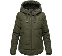 Modische Steppjacke mit Kapuze "Eisbällchen" Dark Olive XXL