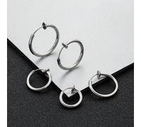 Modische und beliebte 5-teilige minimalistische Creolen-Ohrringe für Herren aus Edelstahl im Punk-Hip-Pop-Stil als Schmuckgeschenk und für einen stilv