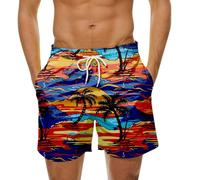 Modische und lässige, Bedruckte, sportliche Trend-Shorts für Herren Jogginghose Herren Hellblau (Purple, XXL)