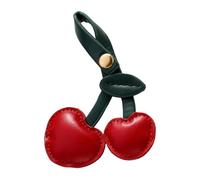 Modischer Kirschen-Anhänger, PU-Leder, Obstform, Schlüsselanhänger, Taschenornament, stilvolle Handtaschen-Dekoration, Geldbörsenanhänger, mehrfarbig, Taschenanhänger, claret, One size
