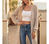 Modischer lässiger vielseitiger locker geschnittener bequemer strukturierter Garn Damen-Cardigan Pullover, Herbst/Winter