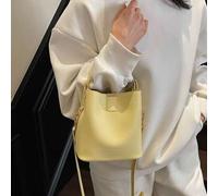 Modischer Mini-Litschikorn-einfarbiger eleganter lässiger Tote-Schulter-Eimer-Tasche, stilvolle cremefarbene gelbe Damenhandtasche