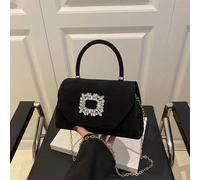 Modischer minimalistischer Strass-Metall-Dekor Wildleder Klappe Mini Quadrat Tasche, elegante Handtasche geeignet für Frauen zum Einkaufen, Partys, Ab