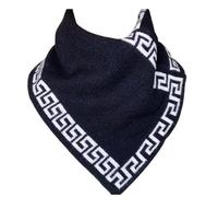 Modischer, vielseitiger Dreiecksschal, weicher, Warmer, gestrickter Kragen, klassischer Dreiecksschal mit Kreuzmuster (One Size,Black)