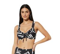 modisches Damen Bikini-Oberteil Minimizer mit verstellbaren Träger Bademode E-Körbchen 962669 Schwarz/Weiß 90E