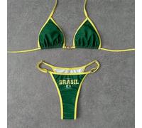 Modisches Damen Bikini-Set mit Trägern, sexy, elegant, grün, für Strandurlaub und Sommer