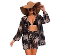 Modisches, geteiltes Badeanzug-Outfit, Strand-Abdeckung, 4-teiliges Set zum Sonnenbaden, Badeanzug, Badeanzug