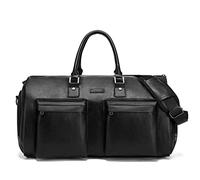 Modoker Wandelbarer Kleidersack aus Leder, Handgepäck für die Reise, wasserdichter Kleidersack, Geschenke für Männer, Frauen, Business - 2 in 1 hängender Koffer, Anzug, Reisetaschen, schwarz