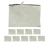 ModParty Kosmetiktaschen aus Segeltuch - Großpackung mit 10 Stück - 21,6 x 15,2 cm große Make-up-Taschen mit Reißverschluss - leere Leinwand für individuelle Geschenke - Großhandel Reise-Kulturbeutel