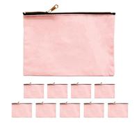 ModParty Kosmetiktaschen aus Segeltuch - Großpackung mit 10 Stück - 21,6 x 15,2 cm große Make-up-Taschen mit Reißverschluss - leere Leinwand für individuelle Geschenke - Großhandel Reise-Kulturbeutel