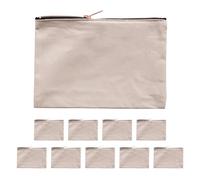 ModParty Kosmetiktaschen aus Segeltuch - Großpackung mit 10 Stück - 21,6 x 15,2 cm große Make-up-Taschen mit Reißverschluss - leere Leinwand für individuelle Geschenke - Großhandel Reise-Kulturbeutel