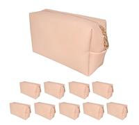 ModParty Make-up-Taschen aus veganem Leder, Großpackung mit 10 Stück, 20,3 x 11,4 x 7,6 cm, Kosmetiktaschen mit Reißverschluss, leere Kunstleder-Kulturbeutel für kleine Unternehmen und individuelle