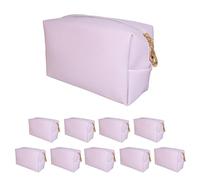 ModParty Make-up-Taschen aus veganem Leder, Großpackung mit 10 Stück, 20,3 x 11,4 x 7,6 cm, Kosmetiktaschen mit Reißverschluss, leere Kunstleder-Kulturbeutel für kleine Unternehmen und individuelle