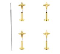 MODRSA 20G Tragus-Piercing Ohrring Flash Piercing Stern Helix Piercing Gold Nasenpiercing Flat Back 6mm für Helix/Konch/Medusa/Lippen Piercing Ohrring Damen