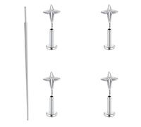 MODRSA 20G Tragus Piercing Ohrring Flash Piercing Stern Helix Piercing Silber Nasenpiercing Flat Back 6mm Piercing-Schmuck für Helix/Konch/Medusa/Lippen Piercing Ohrring Damen