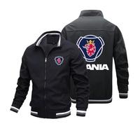 MODRYER Bomberjacke Für Herren Für Scania Lässige Leichte Jacke Dünne Sportjacke Windjacke Für Frühling Und Herbst Outdoor-Laufsport Golfmantel Mit Taschen,Black-L