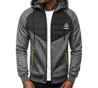 MODRYER Gesteppte Puffer Jacke Für Herren Für Linkin Park Warme Wintermäntel Daunenjacken Mit Reißverschluss Und Kapuze Leichte Fleecejacke Mit Langen Ärmeln Und Taschen,Dark Grey-XXL