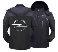 MODRYER Herren Fleecejacke Für OPel Warme Dicke Wintermäntel Parka-Jacken Mit Kapuze Winddichte Skijacken Für Den Außenbereich Windjacke Mit Kapuze Softshell-Jacke,Black-M
