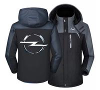 MODRYER Herren Fleecejacke Für OPel Warme Dicke Wintermäntel Parka-Jacken Mit Kapuze Winddichte Skijacken Für Den Außenbereich Windjacke Mit Kapuze Softshell-Jacke,Grey-M