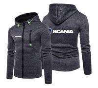 MODRYER Herren-Hoodies Für Scania Reißverschluss-Sweatshirt Pullover Jacken Langarm-Kapuzenpullover Oberteile Kapuzen-Sweatjacken Frühling/Herbst-Sweatshirts Mit Taschen,Black-x_l