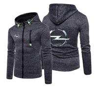 MODRYER Herren-Kapuzenpullover Für Opel Langärmelig Mit Reißverschluss Pullover Für Teenager Warme Jacke Mäntel Sportbekleidung Mit Taschen,Black-x_l