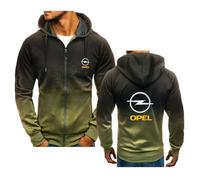 MODRYER Herren Kapuzenpullover Für Opel Mit Reißverschluss Langärmelig Lässige Kapuzenjacke Logo Kapuzenmäntel Trainingsanzug Outdoor Sport Fitness Oberbekleidung,Green-Adults/M