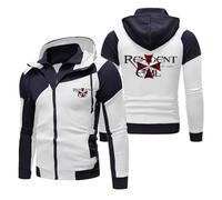 MODRYER Herren-Kapuzenpullover Für Resident Fleece Pullover Hoodies Für Evil Reißverschluss Pullover Für Regenschirm Warme Dicke Winterjacke Mäntel Sportbekleidung,White-L