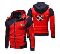 MODRYER Herren-Kapuzenpullover Für Resident Fleece Pullover Hoodies Für Evil Reißverschluss Pullover Für Regenschirm Warme Dicke Winterjacke Mäntel Sportbekleidung,Red-XL