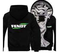 MODRYER Herren-Kapuzenpullover Mit Durchgehendem Reißverschluss Weiche Fleecejacken Für FENDT Lässige Warme Wintermäntel Outdoor-Langarm-Sweatshirt Mit Kapuze,Black-M